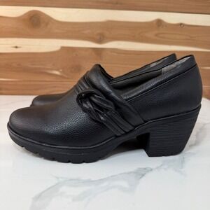 Euro Soft Black Tara Comfort Block Heel  Clogs‎ Slip On Women's Size 9.5